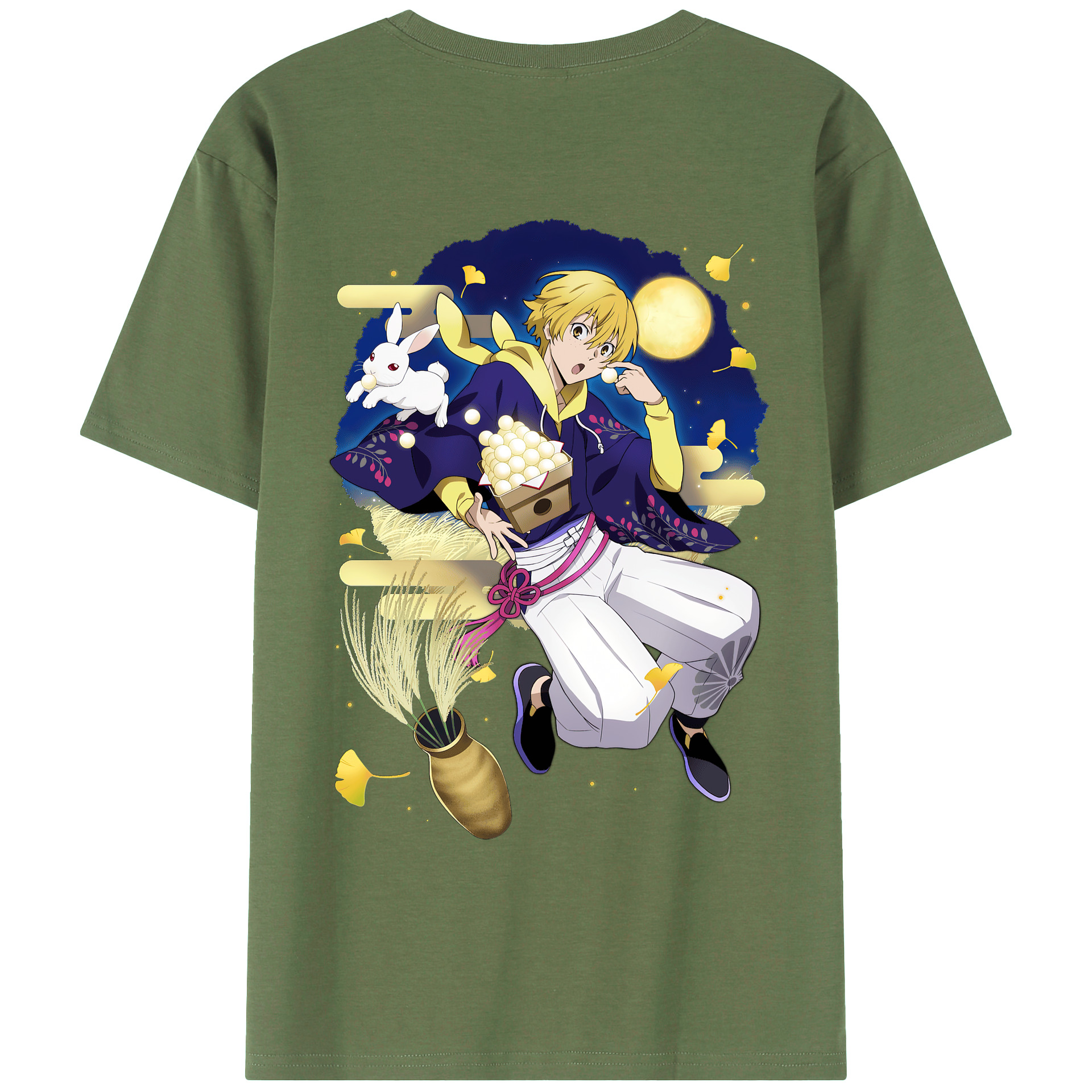 （画像用） 文豪ストレイドッグス Bungo Stray Dogs 綿100％ メンズ半袖Tシャツ（バックプリント） 通気性